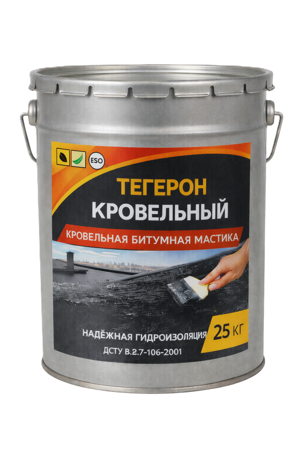 Тегерон Кровельный ЭКОБИТ ведро 25,0 кг - кровельная битумная мастика ДСТУ Б В.2.7-108-2001 ( ГОСТ 30693-2000)